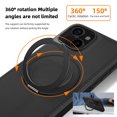 thumbnail image 2 of for iPhone 15 Case, Slim Fit Premium PU Leather [Compatible with MagSafe] [360° Rotatable Ring Kickstand] Shockproof Protective Cover for iPhone 15 Phone Case Magnetic, Black, 2 of 7
