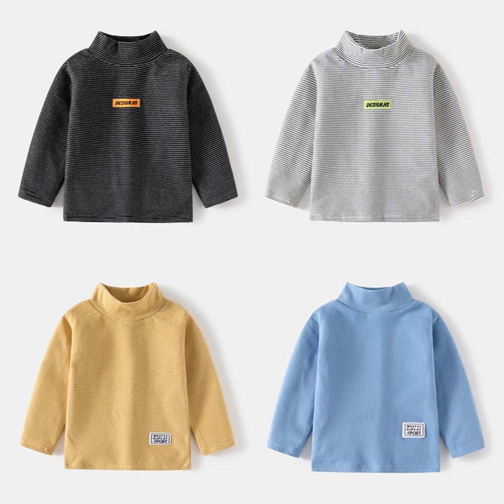 Chemise à Manches Longues En Coton Pour Enfant - Col Rond Rayé - T-shirt Thermique Automne/Hiver - 2 à 13 Ans - 11