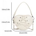 thumbnail image 2 of Bolso Bandolera Elegante para Mujer en Forma Corazón PU Viajes Al Aire Libre () Blanco, 2 of 4