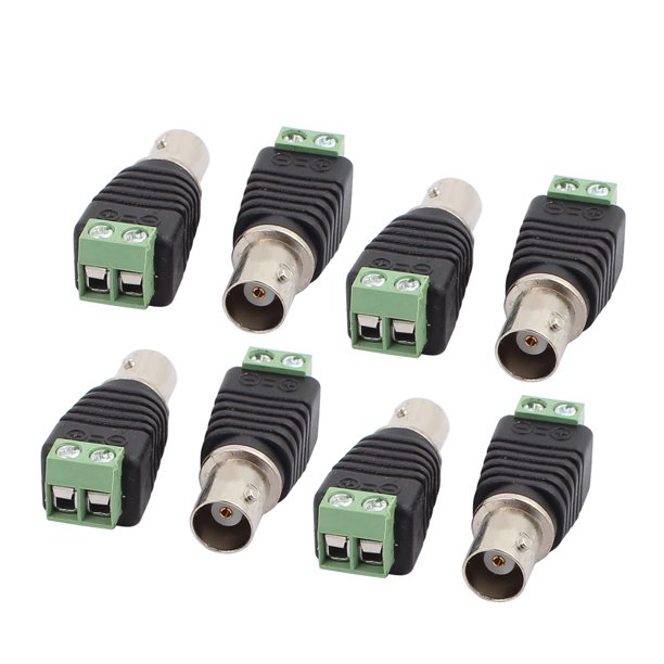 8Pcs Screw Terminal Coaxial Cat5 to BNC Female Jack Video Balun