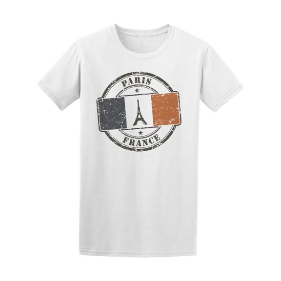 Paris France Square Flag Tee Men's -Image by Shutterstock