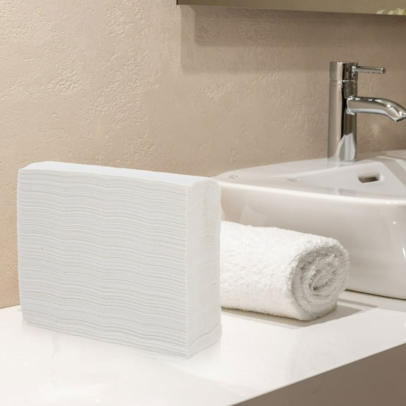 PBPBOX Bathroom Disposable Hand Towels Paper Hand Towel Wood Pulp White 180Pcs for Commercial Settings Daily Use