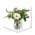 thumbnail image 2 of Vickerman 11"  Artificial Pink Rose In Glass Vase., 2 of 3