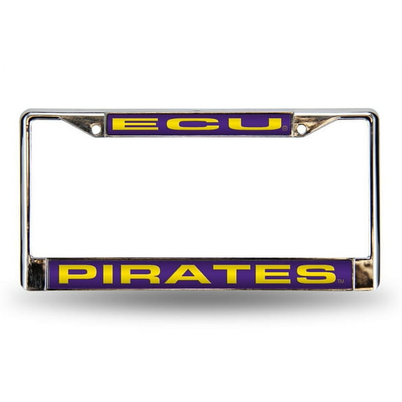 East Carolina Pirates Chrome Metal Laser Cut License Plate Frame