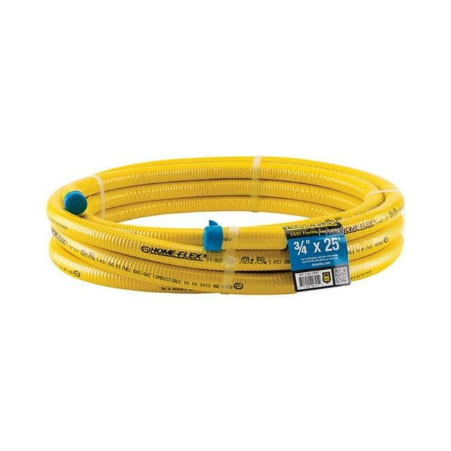 Home-Flex Tuyauterie de Gaz Flexible CST de 0,75 Po de Dia. x 25 Pi, Jaune
