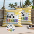 thumbnail image 2 of Hello Summer Outdoor Pillow Covers Pack of 2 Yellow Stripes Rainbow Ice Cream Sunshine Cartoon Waterproof Throw Pillow Covers Decorative Cushion Cases for Patio Garden Tent Balcony Couch 16x16 inch, 2 of 9
