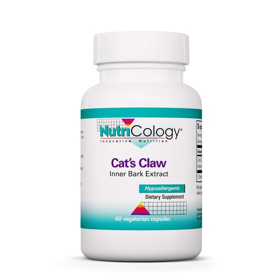 NutriCology Cat's Claw Inner Bark Extract - 1.13 g Inner Bark Extract - Supports Immune and Joint Health - Vegetarian Capsules - Hypoallergenic Formula - 30 Servings - 60 Capsules