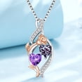 thumbnail image 5 of Taioiat Double Birthstone Necklaces for Women 18K Gold Plated Birthstone Rose Flower Jewelry Anniversary Valentines Day Mother's Day Birthday Gifts for Her Wife Girlfriend Mom, 5 of 7