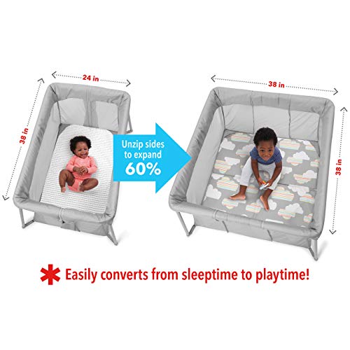 Skip Hop Play To Night Foldable Expanding Travel Crib and Portable