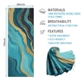 thumbnail image 2 of Blue Gold Wave Marble Pattern Hot Yoga Mat Towel Non Slip for Hot Yoga - Quick-Drying Yoga Mat Cover with 4 Corner Pockets with Travel Bag - Hot Yoga Towel Non Slip 70"x26", 2 of 6