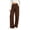 Brown, variant on Chiccall Women's Solid Wide Leg Sweatpants Elastic Tiered Drawstring Waist Casual Long Jogger Trousers