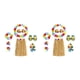thumbnail image 2 of Injueey Conjunto de traje de flores hawaianas para fiesta en la playa, ropa de baile, Kit de de hierba de Color brillante de tela para 60CM 2piezas, 2 of 6