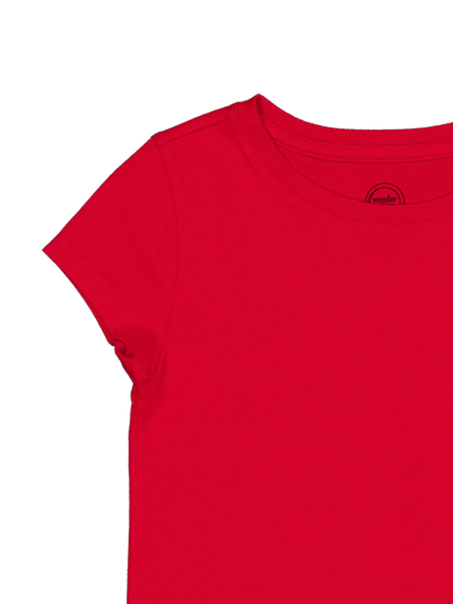 Wonder Nation Girls Kid Tough Tee with Short Sleeves, Sizes 4-18 & Plus