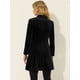 thumbnail image 4 of Elegante abrigo de invierno para mujer, abrigo largo de terciopelo con cuello levantado y un solo pecho Negro M, 4 of 5