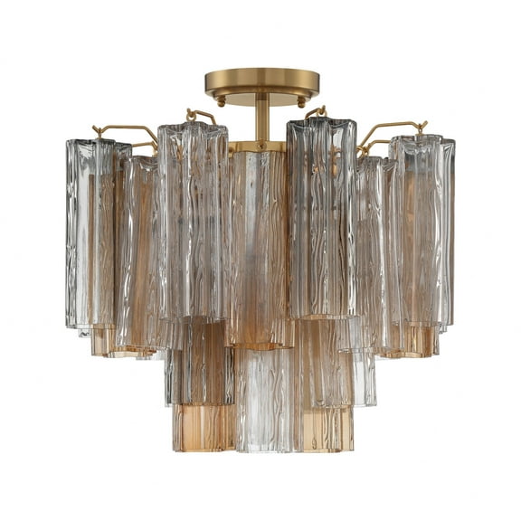 Crystorama Lighting - Addis - 4 Light Flush Mount In Geometric Style-13.75