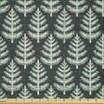thumbnail image 2 of Ambesonne Botanical Fabric by the Yard Microfiber, Xmas Trees Forest Design, 10 Yards, Dark Purple Grey and White, 2 of 2