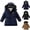Navy, variant on Fancifize Fuzzy Hooded Puffer Jacket for Boys, Sherpa Fleece Lined Zipper Button Quilted Coats, Winter Warm Outerwear