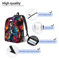 thumbnail image 3 of Easygdp Rock Skull Singer for Durable Canvas Laptop Backpack - Adjustable Shoulder Strap, Large Capacity, Fits 15-17in Laptops, for School, Work, Travel-Small, 3 of 5