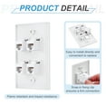 thumbnail image 3 of Cat 6 Ethernet Wall Plate, 4 Port RJ45 Key-stone Jack Wall Plates, White, 3 of 6