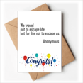 thumbnail image 1 of We Travel Not Escape Life Wedding Cards Congratulations Greeting Envelopes, 1 of 3