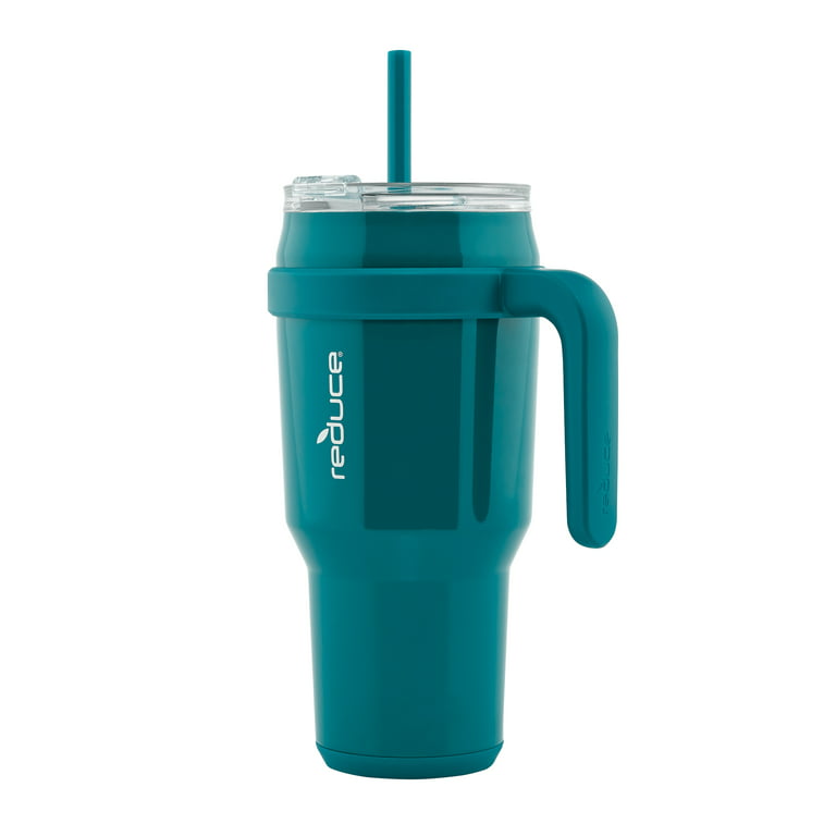 Striped 40 oz Tumbler with colored handle
