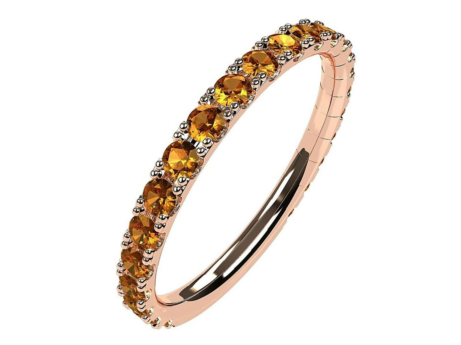 SIZE 6 STERLING SILVER PLATED ETERNITY NOVEMBER TOPAZ WEDDING STACKABLE RING 