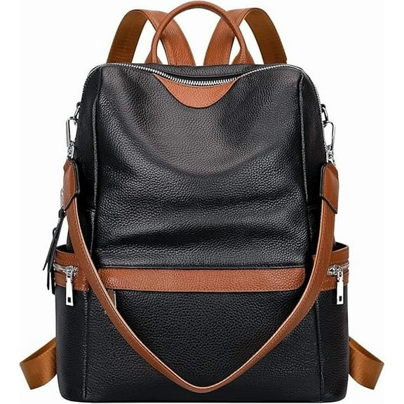 RKXQT Leather Backpack for Women Elegant Genuine Backpack Purse Ladies Leather Shoulderbag