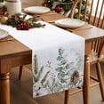 thumbnail image 2 of Table Runner 36 Inch Long - Christmas Eucalyptus Green LeavesDecorative Table Scarf,Watercolor Botanical WhiteDining Table Runners for Wedding Party Kitchen Dining Tables, 2 of 9