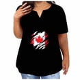 thumbnail image 1 of Plus Size Mujeres Blusas Sexy Cuello en V Encaje Casual Suelto Manga Corta Top, Blusas de Manga Corta para las Mujeres, 1 of 4