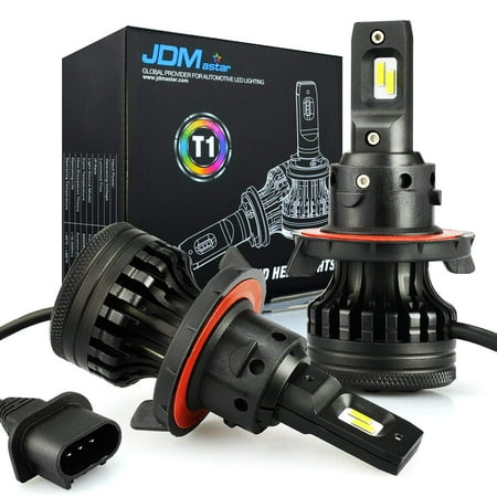 JDM ASTAR Newest Version T1 10000 Lumens Extremely Bright High Power H13 9008 All-in-One LED Headlight Bulbs Conversion Kit, Xenon