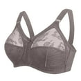 thumbnail image 2 of Gymayou Women Ultra Thin Sheer Lace Wireless Bra No Underwire Breathable Mesh Push Up Adjustable Straps Transparent Lingeries Dark Gray 40, 2 of 4