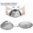 thumbnail image 2 of Foldable Steamer Basket Set, 2pcs Stainless Steel Legged Baskets, 14-23cm Diameter for Healthy Veggie, Food & Fruit Steaming, 2 of 5