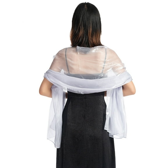 AWZXDE Women's Elegant Solid Color Wedding Party Shawl, Thin Lightweight Evening Dress Wrap for Women, Decorative Pearl Luster Scarf for Formal Events F