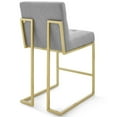 thumbnail image 3 of Modway Privy Gold Stainless Steel Upholstered Fabric Counter Stool Set of 2 in Gold Light Gray, 3 of 4