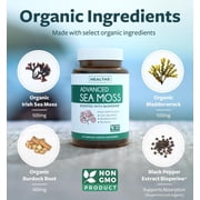 Healths Harmony Advanced Irish Sea Moss with Bladderwrack, Burdock Root, and Black Pepper, 60 Caps