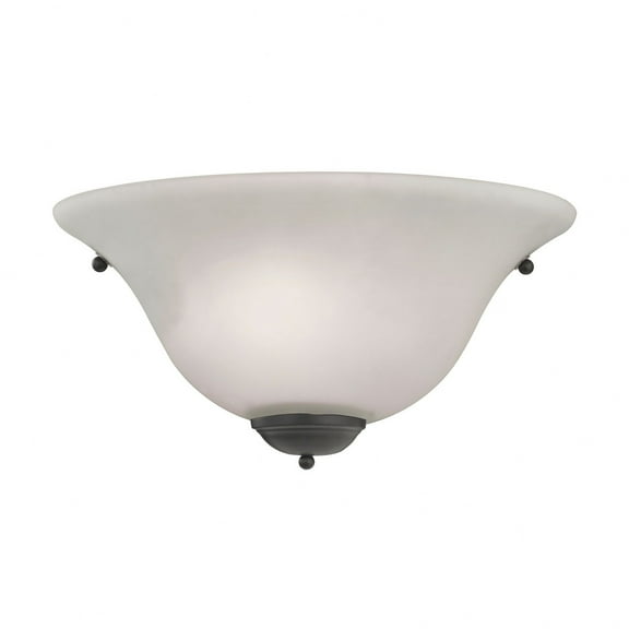 Thomas Lighting 1-Light Wall Sconce in Oil Rubbed Bronze with White Glass