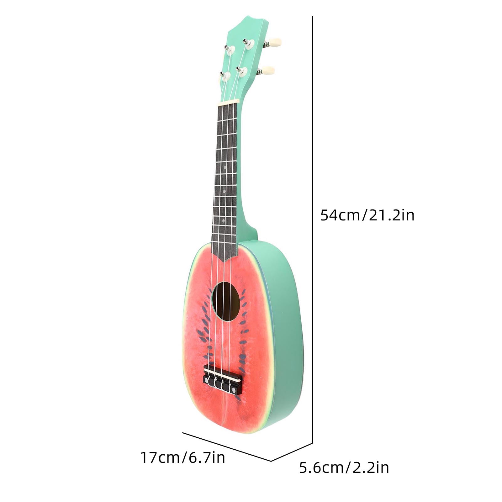 Basswo Watermelon Basswood 21 Ukelele 4 Strings Lovely Colorful Musical Instrument Christmas Kids Adults