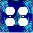thumbnail image 3 of Metal Light Switch Plate Cover Tropical Jungle Palm Leaves Blue JGL007, 3 of 13