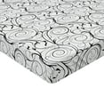 thumbnail image 2 of Ambesonne Black and White Fitted Sheet 2 Pcs Set, Swirling Motifs, Full, Black and White, 2 of 3