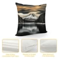 thumbnail image 4 of Fenyluxe Black and White Lake Range Pillow Covers for Couch Sofa Indoor Outdoor Decorative Pillow Case Aesthetic Decor 1PC 24x24in, 4 of 5