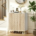 thumbnail image 2 of HOMCOM 15 Pairs Shoe Storage Cabinet with Doors, Adjustable Shelves, White, 2 of 10