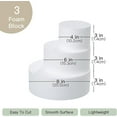 thumbnail image 2 of CAHQHLI 3 Tiers Round Foam Cake Dummies Set 4" 6" 8" White Fake Practice Cake Dummy 9 inch Tall for Christmas Wedding Supplies Birthday Cake Decorating Display,White, 2 of 5