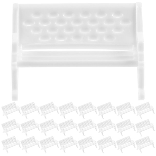 GOOHOCHY 25 piezas Doll Miniatura Bench Mini Decor Bench Mini House Muebles para niños