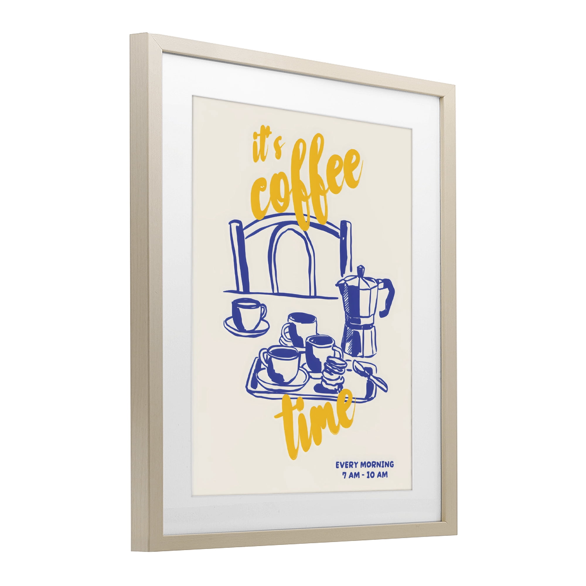 Stupell Industries It's Coffee Time Breakfast Ritual Birch Framed Print Under Glass, design by The Prints Vibe