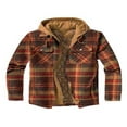 thumbnail image 5 of FNNMNNR Men‘s Hooded Quilted Lined Flannel Shirt Jacket Long Sleeve Plaid Zipper Button Up Coat Outwear, 5 of 5