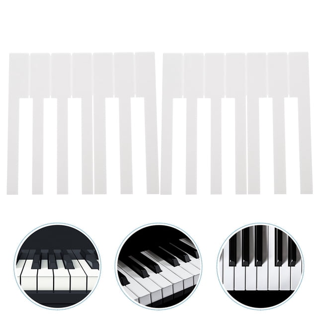 PAMINGONO 52Set Acrylic Piano Keytops Replacement for Pianists Rectangular White Keyboard Parts 6.2x0.9x0.5in