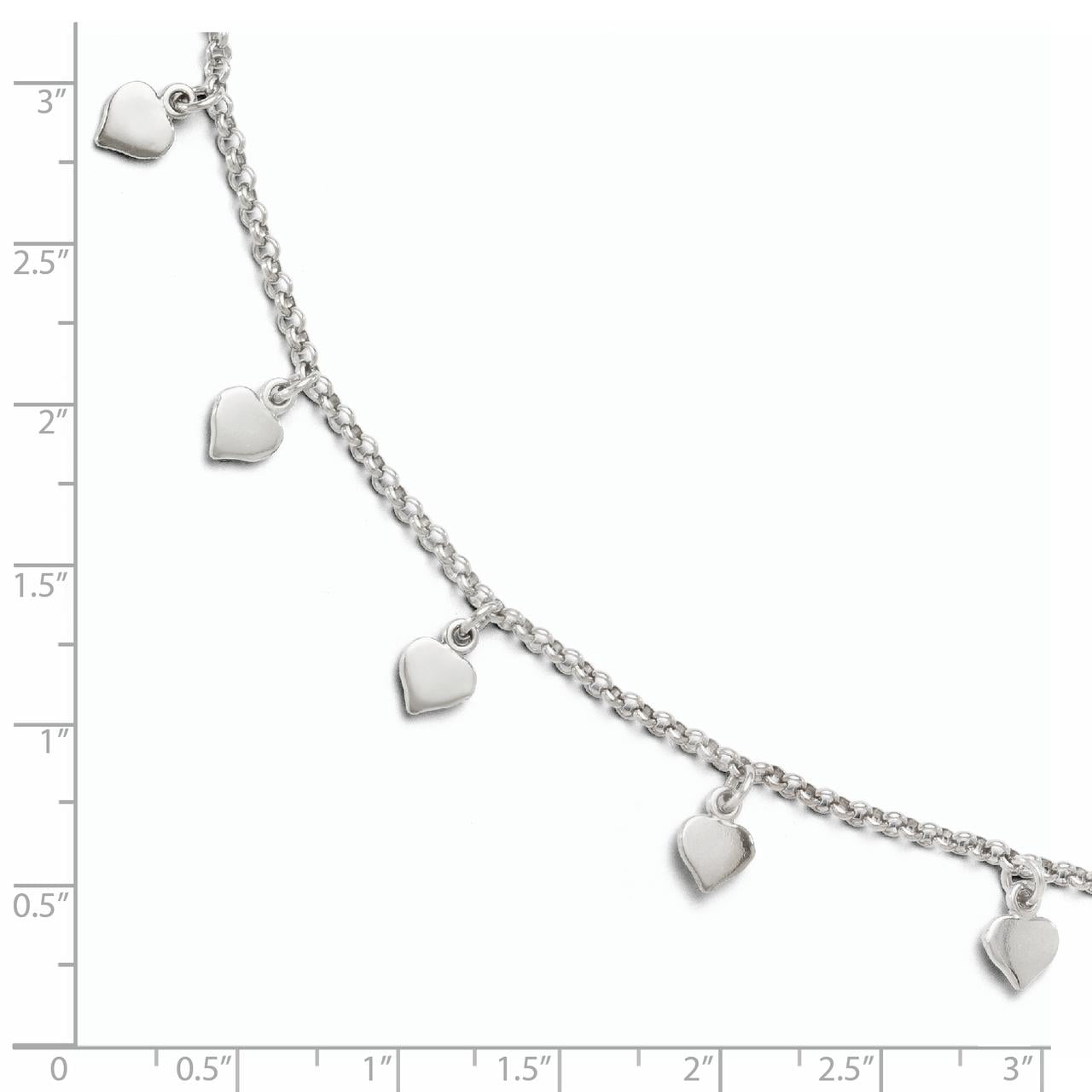 925 Sterling Silver Polished Fancy Lobster Closure Adjustable Anklet (9-10) Inch 2mm Wide Anklet for Women