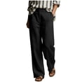 thumbnail image 2 of Sevevn Women's Wide Leg Cotton Linen Pants High Waist Loose Fit Casual Trousers with Pockets Black XL, 2 of 6