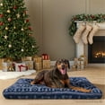 thumbnail image 3 of Vibrant Life Jumbo Dog Bed, X-Large Pillow Dog Bed, 48" x 38", Navy Fair Isle, 3 of 11