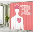 thumbnail image 5 of Ambesonne Saying Shower Curtain, Human with Words, 69"Wx70"L, Coral Dark Pink White, 5 of 5